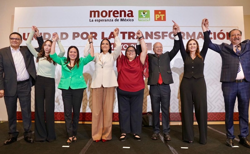 Morena, PT y PVEM oficializan coalición electoral para comicios de 2027