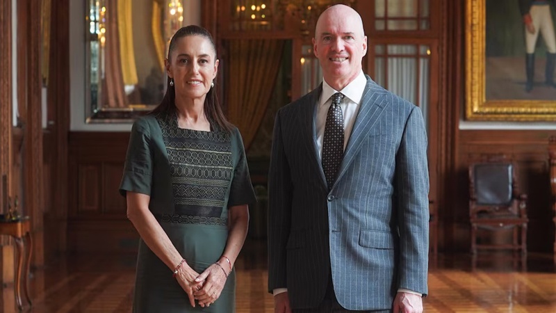 Claudia Sheinbaum y Ben Horowitz analizan certeza económica de México en Palacio Nacional